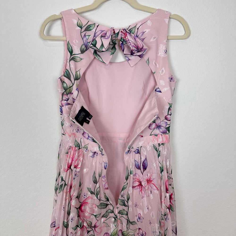 Marchesa Notte Floral Pleated Midi Dress in Blush Pink Size 0 - Picture 9 of 10